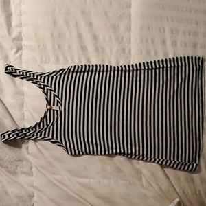 Black and white stripe tank top poof brand